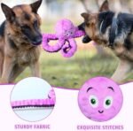 Plush Reindeer Dog Toy, Interactive Tug Toy with Handle, Christmas Design (Purple) - Image 7