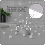 OHMO Cat Litter Mat Large 80x60cm Grey Premium Silicone Rubber, Easy Clean Waterproof Kitty Under Box Trapping Mat, Keep The Floor Tidy - Image 4