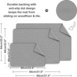 OHMO Cat Litter Mat Large 80x60cm Grey Premium Silicone Rubber, Easy Clean Waterproof Kitty Under Box Trapping Mat, Keep The Floor Tidy - Image 6