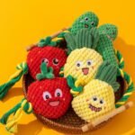 Interactive Squeaky Plush Dog Rope Toy for Pull Play Fruit Design Safe Squeaky Cotton for Pet Bonding Entertainment Dog Toy - Image 7