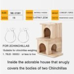 Chinchilla House – Natural Wooden Hideout, Safe & Durable, Unpainted, with Pegs for Teeth Grinding - Image 3