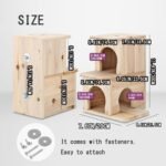 Chinchilla House – Natural Wooden Hideout, Safe & Durable, Unpainted, with Pegs for Teeth Grinding - Image 4