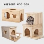 Chinchilla House – Natural Wooden Hideout, Safe & Durable, Unpainted, with Pegs for Teeth Grinding - Image 8