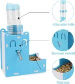 2 in 1 Hamster Hanging Water Bottle Pet Auto Dispenser with Base for Hamster Mice Gerbil Hedgehog (Smile Blue) - Image 4