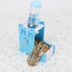 2 in 1 Hamster Hanging Water Bottle Pet Auto Dispenser with Base for Hamster Mice Gerbil Hedgehog (Smile Blue) - Image 5