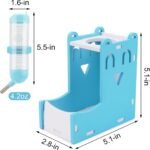 2 in 1 Hamster Hanging Water Bottle Pet Auto Dispenser with Base for Hamster Mice Gerbil Hedgehog (Smile Blue) - Image 7