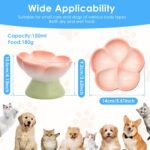Ceramic Raised Slow Feeder Cat Bowl, Ceramic Elevated and Titled Food Bowl for Small Dogs Slow Feeder, Anti Vomit & Whisker Friendly, Flower Shaped Cute Cat Dish for Dry and Wet Food (Pink) - Image 3
