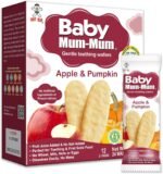 Want-Want Baby Mum-Mum Rice Rusks, Apple & Pumpkin, Gluten Free, Allergen Free, Non-GMO, Rice Teether Cookie, 50gms, 24 Rusks per box - Case pack of 6 - Image 4