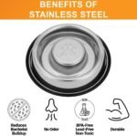 NEATER PET BRANDS Slow Feed Bowl Stainless Steel Metal (Non Tip Style) - Stops Dog Food Gulping, Bloat and Rapid Eating (Large, Non-Tip Base) - Image 7