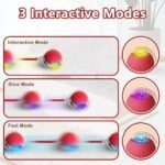 3pcs Interactive Cat Toys for Indoor Cats,with A Tail Interactive Cat Toy Ball Rolls, Spins & Wiggles for Fun, Exercise & Mental Enrichment,for Bored Indoor Adult Cats and Dog（Red Gray Green - Image 4
