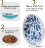 3 Ceramic Cat Bowls,5.5 inch Wide Shallow Cat Food Bowl for Relief Whisker Fatigue - Image 5