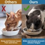3 Ceramic Cat Bowls,5.5 inch Wide Shallow Cat Food Bowl for Relief Whisker Fatigue - Image 8