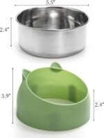 4 Pack Raised Cat Bowls, Stainless Steel Cat Food Water Bowl with Non-Slip Rubber, 14 oz Cat Dishes Cat Feeder for Indoor Pets, 4 Colors - Image 3