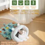 Cat Sleeping Bag,Soft Plush Large Cat Winter Sleeping Bag Cat Sack,Self Warm Cat Bed for Winter Cosy,360° Wrap Cat Bed Cave for Cats up to 8kg - Image 3