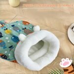 Cat Sleeping Bag,Soft Plush Large Cat Winter Sleeping Bag Cat Sack,Self Warm Cat Bed for Winter Cosy,360° Wrap Cat Bed Cave for Cats up to 8kg - Image 5