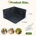 Dogs Litter Box, High Walls Dog Pee Pad Holder Foldable Indoor Dog Potty Tray with Waterproof Liner for Puppies Small and Medium Dogs - Image 3