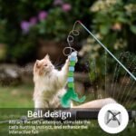 Andiker 2PCS Cat Feather Toys, Cat Wand Toys with Bell and Plush Balls, Colourful Interactive Kitten Teaser Toy for Cat Indoor Playing Exercising Training (Red+Yellow) - Image 5