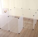 Pet Playpen for Puppy - Plastic Yard Fence Tent for Small Animals,Rabbits Puppy Kennel Cage,Portable Large Space with Transparent White 12 Panels - Image 5