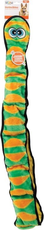 Outward Hound Durablez Tough Plush Squeaky Dog Toy, Snake, Green, XXL - Image 7