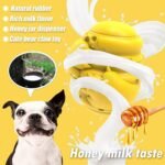 PetAlong Dog Puzzle Chew Toy Treat Dispenser Slow Feeder Dog Teeth Cleaning Interactive Toy Natural Rubber Bite Resistant Medium Large Breeds Honey Jar Bear Claws Pattern Milk Flavor - Image 3