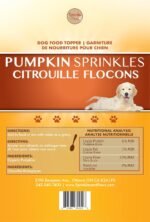 SPRINKLES & PAWS Pumpkin Sprinkles powder for dogs | Food Topper made in Canada with Organic Pumpkins | Helps Digestive Health, Allergy Relief, Skin & Coat | Yellow and Light Brown colour 175 g - Image 3