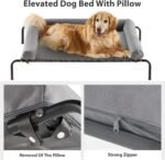 Large Elevated Cooling Dog Bed, Raised Dog Cot Beds for Large Dogs, Elevated Outdoor Pet Cot, Chew Proof Portable Cooling Pet Cot with Skid-Resistant Feet and Breathable Mesh - Image 5