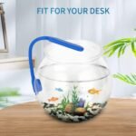 Mini Fish Tank,Classic Drum Style Fish Bowl Transparent Plastic Round Bowl Aquarium 360° View of Aquarium Centerpiece or Terrarium(Mini) - Image 4
