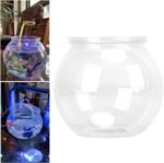 Mini Fish Tank,Classic Drum Style Fish Bowl Transparent Plastic Round Bowl Aquarium 360° View of Aquarium Centerpiece or Terrarium(Mini) - Image 8