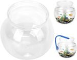 Mini Fish Tank,Classic Drum Style Fish Bowl Transparent Plastic Round Bowl Aquarium 360° View of Aquarium Centerpiece or Terrarium(Mini) - Image 9