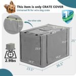 Petsfit Crate Cover for Wire Dog Crate(76L x 48W x 53H cm), Single Door/Double Doors, Mesh Window, Flap On The Top and Back is Detachable, Dog Kennel Cover Grey 30inch - Image 4