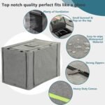 Petsfit Crate Cover for Wire Dog Crate(76L x 48W x 53H cm), Single Door/Double Doors, Mesh Window, Flap On The Top and Back is Detachable, Dog Kennel Cover Grey 30inch - Image 5