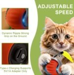 2 Pack Interactive Cat Toy Balls for Indoor Cats, Speedy Tail 3.0 Cat Toy, Two Speed Smart Automatic Activate Cat Toy Moving Ball with Tail for Bored Indoor Adult Cats (Orange + Blue) - Image 6