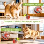 2 Pack Interactive Cat Toy Balls for Indoor Cats, Speedy Tail 3.0 Cat Toy, Two Speed Smart Automatic Activate Cat Toy Moving Ball with Tail for Bored Indoor Adult Cats (Orange + Blue) - Image 8
