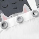 Feelyou Cats Window Drapes Grey and White Cats Curtains Pet Pattern Window Curtains for Bedroom Living Room for Kids Boys Girls Cat Lover's 3D Animal Theme Treatments, 38x45 Inches,2 Panels - Image 7