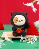 Anirollz Black Lucky Cat Puppiroll Plush – Maneki-Neko Inspired Soft Collectible Animal Toy - Image 3