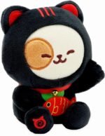 Anirollz Black Lucky Cat Puppiroll Plush – Maneki-Neko Inspired Soft Collectible Animal Toy - Image 4