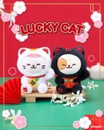 Anirollz Black Lucky Cat Puppiroll Plush – Maneki-Neko Inspired Soft Collectible Animal Toy - Image 7