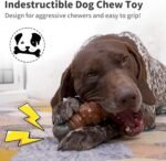 Dog Toys for Aggressive Chewers, Indestructible Squeaky Chew Toy to Keep Them Busy, Tough Nylon & Rubber Pitbull Bones for Training and Teeth Cleaning, Reduce Boredom for Medium Large Breed - Image 3
