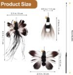 7Pcs Toys Cat Wand Replacement Insect Feather Toys Cat Wand Attachments Toy Wand Refills with Bell Interactive Toy Cat Teaser The Feather Cat Toys for Playing Catcher and Exercising - Image 3