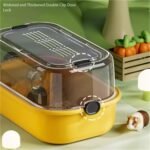 Hamster Cage Hamster cage Transparent Panoramic Small pet Specific Feeding Box(Gray) - Image 6