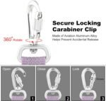 Plutus Pet Heavy Duty Dog Leash with Lockable Aluminum Carabiner, 4/6 Feet Long, Double-Sided Reflective Nylon, Padded Handle, for Puppy, Small, Medium and Large Dogs (Lilac Purple, 2.5 x 120cm) - Image 4