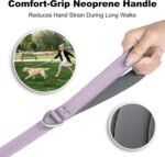 Plutus Pet Heavy Duty Dog Leash with Lockable Aluminum Carabiner, 4/6 Feet Long, Double-Sided Reflective Nylon, Padded Handle, for Puppy, Small, Medium and Large Dogs (Lilac Purple, 2.5 x 120cm) - Image 5