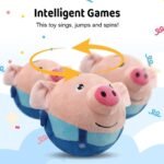 Active Moving Pet Plush Toy, Upgrade Interactive Dog Toys Talking Moving Dog Ball Toy Washable Cartoon Pig Plush (Red Pig) - Image 5