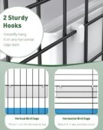 Pawfly 2 Pack Bird Feeder for Cage Hanging Plastic Feeder with Hooks Water Dispenser with Perches Bird Water Feeder for Cage Parrot Food Bowl for Parakeet Cockatiel Canary - Image 6