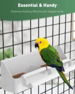 Pawfly 2 Pack Bird Feeder for Cage Hanging Plastic Feeder with Hooks Water Dispenser with Perches Bird Water Feeder for Cage Parrot Food Bowl for Parakeet Cockatiel Canary - Image 7