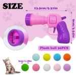 Andiker Cat Toy Balls Set, 30pcs Plush Cat Pom Pom Balls & a Plastic Cat Fetch Toy Launcher Set for Cat Catch and Fetch Interactive Cat Toy with Colorful&Soft Cat Balls (Pink+Purple 30pcs) - Image 3
