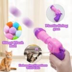 Andiker Cat Toy Balls Set, 30pcs Plush Cat Pom Pom Balls & a Plastic Cat Fetch Toy Launcher Set for Cat Catch and Fetch Interactive Cat Toy with Colorful&Soft Cat Balls (Pink+Purple 30pcs) - Image 4