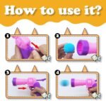 Andiker Cat Toy Balls Set, 30pcs Plush Cat Pom Pom Balls & a Plastic Cat Fetch Toy Launcher Set for Cat Catch and Fetch Interactive Cat Toy with Colorful&Soft Cat Balls (Pink+Purple 30pcs) - Image 5