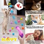 Andiker Cat Toy Balls Set, 30pcs Plush Cat Pom Pom Balls & a Plastic Cat Fetch Toy Launcher Set for Cat Catch and Fetch Interactive Cat Toy with Colorful&Soft Cat Balls (Pink+Purple 30pcs) - Image 6