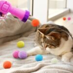 Andiker Cat Toy Balls Set, 30pcs Plush Cat Pom Pom Balls & a Plastic Cat Fetch Toy Launcher Set for Cat Catch and Fetch Interactive Cat Toy with Colorful&Soft Cat Balls (Pink+Purple 30pcs) - Image 8